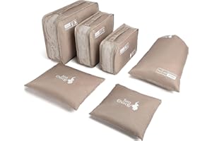 Sea Choice Ensemble de 6 Cubes de Rangement avec Fermeture éclair pour Valises Accessoires de Bagages Légers pour Organiser et Ranger vos Affaires lors de vos Voyages (Doré)