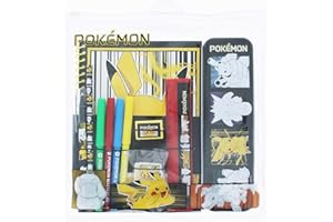 BLUEPRINT COLLECTIONS Pokémon Ensemble de papeterie | Nouveau design d'anime | Ensemble scolaire | Ensemble de coloriage | Ensemble de papeterie Pokémon | Fournitures scolaires | Grand ensemble de papeterie Pokémon