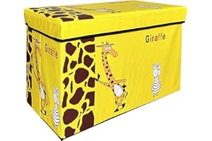 MISHMASH Large Storage Box With Lid – Children/Toddler/Baby Toy Storage Chest – Collapsible Toy Trunk – Multipurpose Storage Unit in 7 Cute Styles (Giraffe)