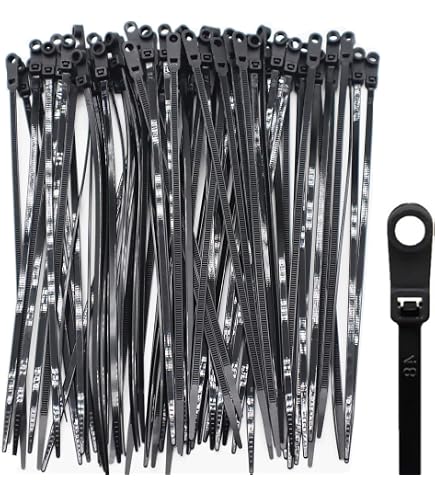 Push Mount Kabelbinder – 20,3 Cm, Schwarz, Mit Stift, 100 Stück, Für Innen & Außen, Nylon, Temperaturbeständig