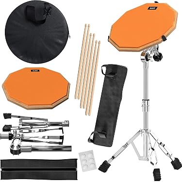 Verstellbarer Dumb Drum Ständer Aus Metall – Höhe 47-75 Cm, Für 8-Zoll-Übungspads, Mit Tasche