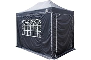 All Seasons Gazebos Heavy Duty, 3x2m Pop up Gazebo with 4 x Fully Waterproof Superior Side Walls Black (3x2SuperiorPackageBlack)