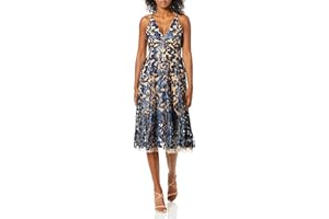Dress the Population Damska sukienka midi Blair Plunging Fit and Flare