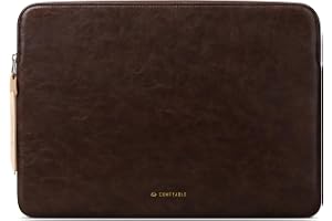 Comfyable smalt laptopfodral kompatibelt med 13 tum MacBook Air M5 2026 A3449 M4 M3 M2 M1 och 13" MacBook Pro/Neo A18 A3404, PU-läder sleeve vattenavvisande, Chokladbrun