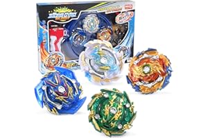 Toupie 4pcs ,Toupie Burst Set 4D Fusion Jouet avec Arena Metal Fight, Classiques pour La Fête des Enfants, Noël, Halloween, Anniversaire- 4 Toupies + 2 Lanceurs (E)