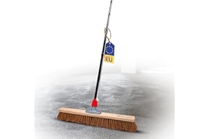 Novaliv Escoba de coco de 60 cm con mango, cerdas de coco, cerdas naturales con mango, ideal como escoba de taller, escoba industrial, escoba para el hogar, escoba de pintura, escoba para el pelo,