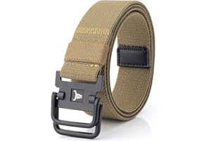 TENINE Unisex Leinwand Gürtel, Elastischer Stoffgürtel Stretchgürtel Militär Gurtband Nylon Gürtel für Damen Herren Taktischer Gürtel Metallschnalle mit Doppel D-Ringe Schnalle