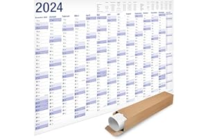 ‎YOHMOE Yohmoe® XXL Jahresplaner 2024 Wandkalender (98x 68 cm) GEROLLT in Poster Größe. Querformat, Lieferung in Rolle - Wandplaner, Jahreskalender, Plakatkalender, Kalender, Groß.