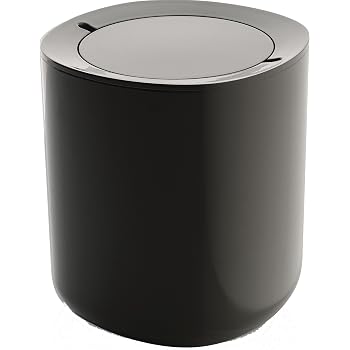 Cestino Spazzatura Umbra Touch - 6 Litri, Nero, Coperchio Ribaltabile, Design Moderno