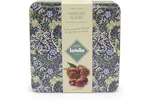 Lavolio Marrons Glaces - Châtaignes italiennes caramélisées en boîte cadeau - 230g - Neuf Montemarano châtaignes géantes d'origine italienne.