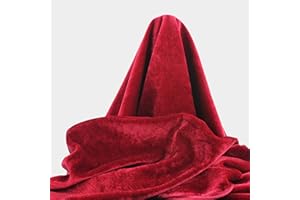 ALMACENES CASA ANGEL TERCIOPELO LISO TELA 100% POLIÉSTER ANCHO 150cm (ROJO RUBI, 1 METRO)
