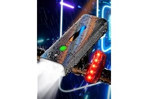 IPSXP 5000 Lumens Luci Bicicletta LED,5200mAh Batteria di Grande capacità & IPX5 Impermeabile,Oltre 14 ore di Autonomia,Anteriore e Posteriore USB Ricaricabile,Funzione Power Bank,Modalità Multiple