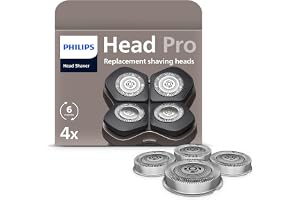 original-reservrakhuvuden för rakapparater - Kompatibla med Philips Head Shaver Pro HS5980, HS7980 och HS9980, Självslipande ComfortCut-blad, Skonsamma mot huden, 4 delar, modell HS740/15