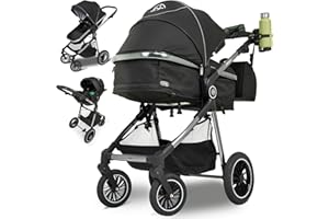 AMOR BABY Kinderwagen 3 in 1 [Babywagen & Autositz] mit Babyschale Fahrgestell Kombi als Set | Stroller Baby | 5-Punkt Sicherheitsgurt Kinderwagen Buggy Reisebuggy Buggys | Babywagen