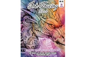 Ink Tracing Book: Stress relief reverse steampunk Dragon Coloring Book for adults: mindfully Follow white lines to Uncover 35 cute steampunk Dragon ... color pages a perfect gift for Dragon lovers