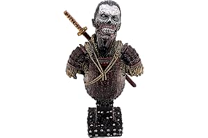 LOOYAR Estatua de resina de muertos vivientes japoneses samurái zombi, estatua de escultura para el hogar, casa, sala de estar, porche, decoración de oficina, escritorio, mesa, arreglo de regalo