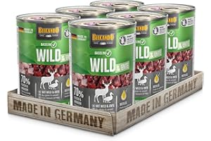 BELCANDO Baseline Nassfutter für Hunde, Wild & Ente, 6X 400g Dose, 70% Fleisch für ausgewachsene Hunde, Hundefutter nass ohne Getreide, Made in Germany