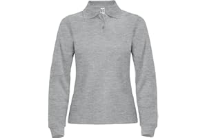 CHEMAGLIETTE! Polo Donna Maniche Lunghe 100% Cotone piqué, 2 Bottoni Tono su Tono, Elegante e Confortevole