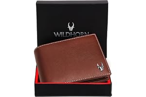 WildHorn Genuine Leather Wallet for Men | Slim Bifold Wallet with RFID Blocking | Multiple Card Slots & Coin P...