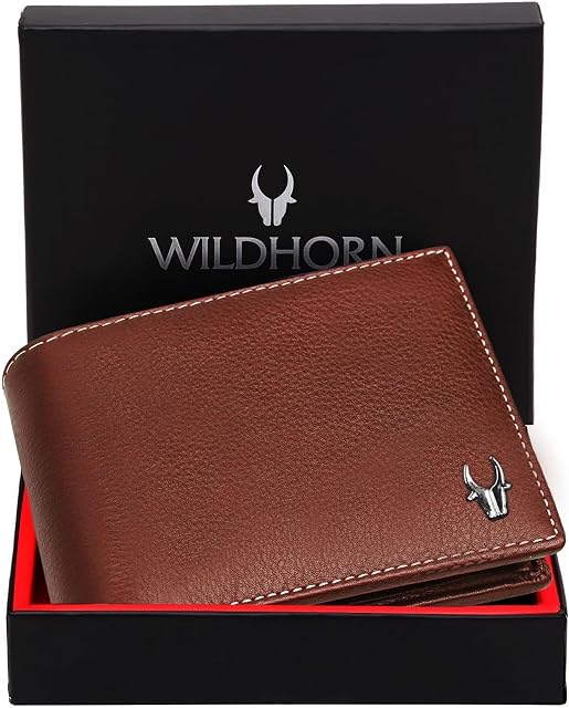 WildHorn Genuine Leather Wallet for Men | Slim Bifold Wallet with RFID Blocking | Multiple Card Slots & Coin P