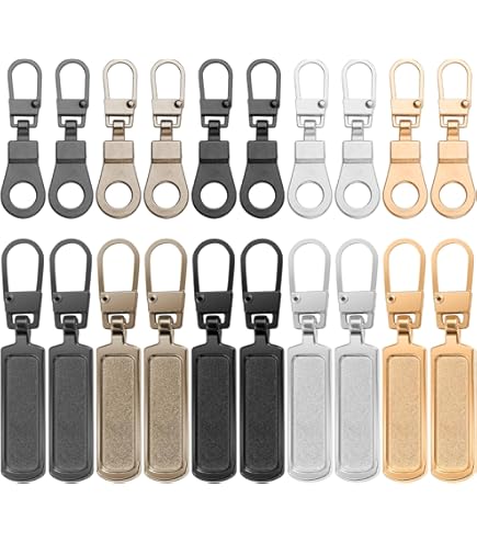 DONQL 30 Stuks Vervanging Ritstrekker, Ritssluitinggrepen Vervangende, Vervanging Zipper Trek, Ritstrekkers Nylon, Rits Pull Kit, Ritshandgreep voor Bagage Kleding Rugzak Jassen Broeken (Zwart
