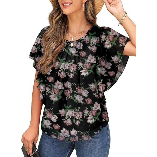 Tunique élégante Chemisier Chauve Souris Hauts En Lin Pour Femmes - Main Image