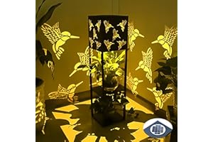 RJEDL Lanterne Solaire Exterieur Jardin, 80.7cm de haut Lampes Solaires Extérieure,2 étages de stand de fleurs pour pelouse Lampes solaires pour extérieur debout, IP65 étanche Colibri creusé