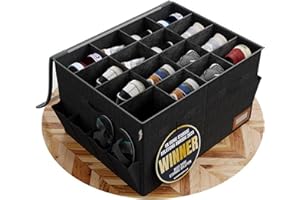 Tydi Shoe Storage Box – Ultra-Stiff Shoe Organiser with Clear Zip Cover, Tag Insert & 16 Compartments – Stackable Shoe Storage Solution & Space Saver for Closet & Wardrobe - Black