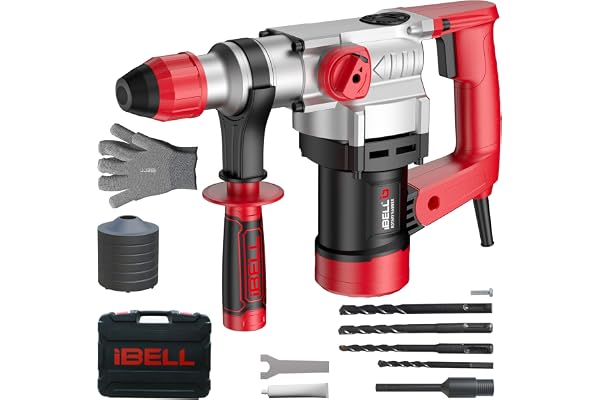 IBELL Rotary Hammer Core Drill RH28-101, 1000W, Copper Armature,750RPM, SDS Plus Chuck 26mm, Impact Energy 5J, Impact Rate 4000/min