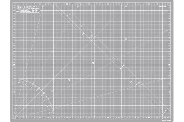 Elan Tapis de Découpe A2 Gris, Tapis de Coupe Auto-cicatrisant 45x60 CM, Planche de Découpe à 5 Couches, Self-Healing Cutting Mat A2