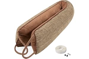 fowong Boudin de Porte 107 X 10 cm, pour Bas de Porte Anti Froid, Couvrir Lumière,Protection Contre au Courant d'air et Bruit, Coupe Vent, Isolation phonique,Livré avec Ruban Autocollant - Café