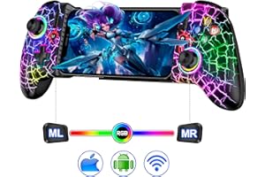 Handy Controller für iPhone, Smartphone Controller für Android mit Schalten ohne Totzone Hall Effect Joystick Controller für Handy Bluetooth Controller Handy für Xbox Cloud/Call of Duty/Roblox,Textur