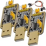 AZDelivery 3X Adaptateur USB UART-TTL 3.3V 5V CH340G Module de Conversion d'interface et 20cm Jumper Cable, Compatible avec A