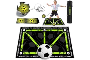 YUJUVI Tapis Football Entrainement Kit Entrainement Foot Entrainement Football Ceinture Football Kick Tapis D'entraînement de Football 90 x 60 cm Antidérapant Tapis de Foot