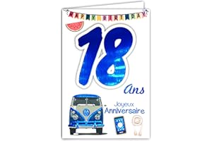 AFIE 69-2118 Carte Joyeux Anniversaire 18 ans Garçon Jeune Homme Adulte - Majorité Majeur Permis B Conduire Voiture