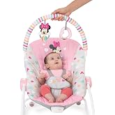 Bright Starts Disney Baby Minnie Mouse with Vibrating and Removable Toy Bar, From Baby to Toddler