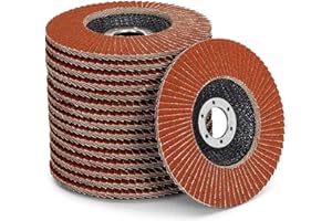 FD-WORKSTUFF Set di dischi lamellari Premium│ blu │ 10 pezzi │ Ø 115 mm │ Mixpack (2 x grana 40/60 ciascuno 3x grana 80/120) │ Inox │ Dischi abrasivi │ Dischi lamellari