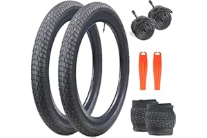 ZUKKA Confezione da 20 x 2,125 pneumatici per bicicletta pieghevole per bambini e 2 pezzi tubo da 20 pollici AV48 mm, valvola compatibile 20 x 2,125 pneumatici e tubo flessibile