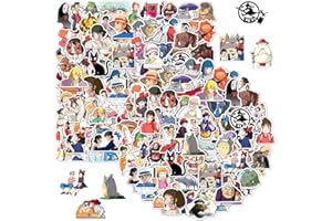 URACON Hayao Miya-zaki Pegatinas 100pcs Anime Calcomanías Cartoon Graffiti Impermeables Pegatinas para Laptop Botellas de Agua Equipaje Guitarra Monopatín Calcomanías para Adolescentes