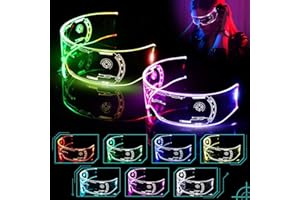 Lot de 2 lunettes LED Cyberpunk - Lunettes lumineuses à LED - Rapides - 7 couleurs - 4 modes - Lunettes lumineuses - Lunettes de fête - Lunettes de fête pour Cyberpunk Cosplay Bar Club Halloween