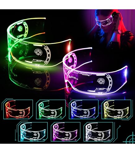 NIWWIN LED Lunettes de fête, lunettes LED cyberpunk, lunettes néon à fil flexible, pour discothèques, Noël, fêtes, cadeaux, costumes d'Halloween, cosplay. (bleu NIWWIN LED Lunettes de fête, lunettes LED cyberpunk, lunettes néon à fil flexible, pour discothèques, Noël, fêtes, cadeaux, costumes d'Halloween, cosplay. (bleu
