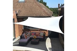 Clara Shade Sails - White Rectangle 3x4m Sun Shade Sail, Conservatory Sail Shades, Pergola Canopy, Garden Sail Canopy Waterproof, Patio Gazebo, Garden Tent, Outdoor Sun Sail Shade, Garden Awning