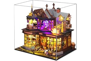 Spilay DIY Miniature House, Puppenhaus Holz Bausatz, mit Staubdichte Abdeckung, Spieluhr und LED, für Erwachsene Geschenk (Magic Treasure House)