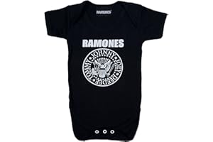 Popgear Baby-Mädchen Ramones Dichtung Body Schwarz Romper
