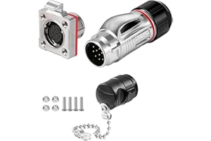 CNLINKO BD-20 Connettore impermeabile industriale circolare IP67 Connettore aeronautico a presa incorporata Connettore aeronautico in metallo anti-interferenza M20 2-14 Poli Presa flangia (14 Poli)