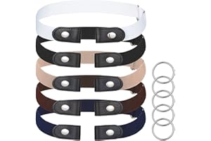 tao pipe 5 Pcs Cinturón Sin Hebilla, Cinturón Elástico Sin Hebilla Cinturón Invisible Unisex Cinturón Elástico Buckless Belt Cinturón Elástico Ajustable Para Jeans