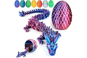 Tangdudu Drachenei mit Drache, Drache Ei 3D, 3D Druck Drache, 3D Gedruckter Überraschungsdrache Im Ei, Beweglicher Drache, Fidget-Spielzeug perfekt für Ostern Geburtstage Deko Stressabbau (Lila)