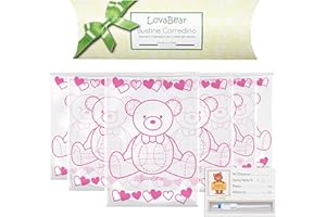 Lovabear 6 Bustine Corredino Neonato – Sacchetti, Buste Ospedale Nascita, Chiusura con Cursore Ermetico GripLock, 6pz Trasparenti Porta Primo Cambio Vestiti Borsa Parto, Bambina, Idea Regalo (Rosa)