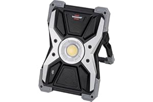 Brennenstuhl Projecteur Portable LED/Projecteur de Travail LED Rufus 3010 MA Rechargeable avec Haut-Parleur Bluetooth®, 3000 lumens avec 5 Modes d'intensité d'éclairage (IP65)