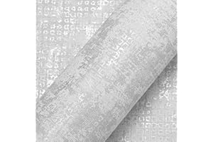 Baketron Concrete Effect Wallpaper Metallic Silver Grey Cement Textured Wallpaper Feature Neutral Retro Decorative Luxury Wall Paper Roll Living Room Hallway Bedroom Kitchen Wall Paper for Adults